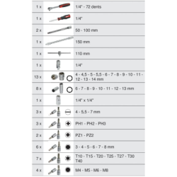 Servante Ultimate Kstools gris/noir 7 tiroirs équipée de 158 outils