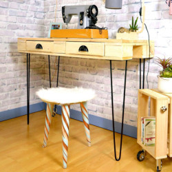 Pied de meuble filaire Cime Ø10 x H710 mm acier noir