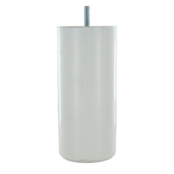 Pied de lit cylindrique hêtre laqué blanc Ø68 mm H150 mm Cime