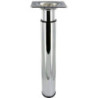 Pied cylindrique réglable Cime Ø30 mm 210 à 350 mm en acier chromé Platine 60 x 60 mm