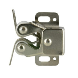 Loqueteau rouleau silencieux acier nickelé avec gâche x2