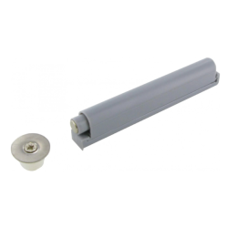 Poussoir de porte 77 mm gris ouverture pression sans poignée