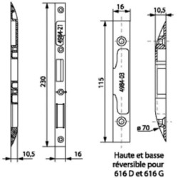 gâche serrure, gâche bateau, gâche multipoints, assa abloy gâche, gâche porte, accessoire serrure, gâche 20500,