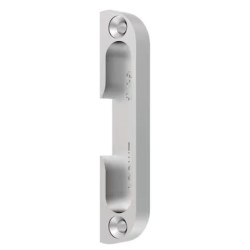 Gâche bois Ferco A8 pour galet. Pose en feuillure, jeu 4 mm, guidage précis pour menuiserie bois professionnelle.