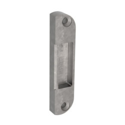 Gâche bois Ferco A9 pour galet. Pose en feuillure, jeu 4 mm, guidage précis et installation discrète en menuiserie bois.
