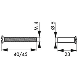 Vis métaux M4x40 chromées Thirard pour poignée de porte