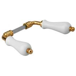 Poignée béquille double porcelaine blanche Thirard