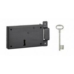 Serrure horizontale en applique pour Porte de Cave Thirard 140X80 Droite 1 clé pêne seul noir