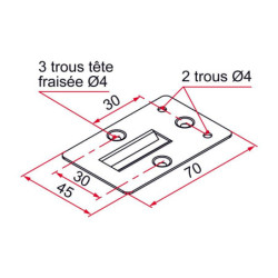 Gâche pour seuil et linteau en acier Tirard