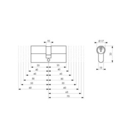 Cylindre profilé 35x35 laiton sur passe PTT THIRARD