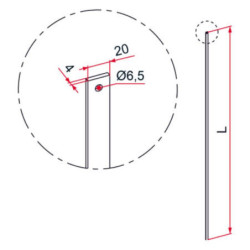 Tringle zinguée acier 20x4 mm 2,50 m Tirard