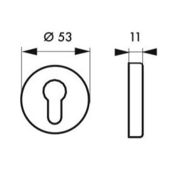 Paire de rosaces cylindre inox 304 THIRARD Ø53 mm