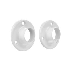 Lot de 2 supports muraux fermés Ø 19mm rond blanc - Cime
