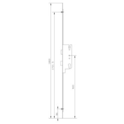 Crémone EUROPA Ferco R2 L1800 900 pêne dormant demi-tour réversible - 2 galets