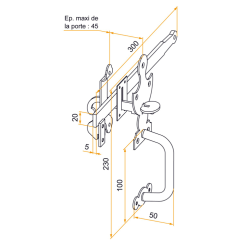 Loquet poucier standard acier zingué Tirard
