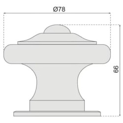 Bouton de porte fixe Brionne France noir mat Ø78 mm