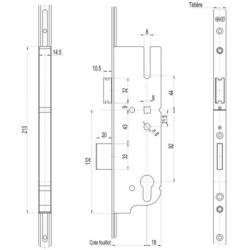 Crémone Ferco Europa R4 multipoints 4 galets T16