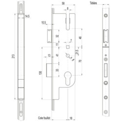 Serrure multipoints Ferco Europa R4 4 galets entraxe 70