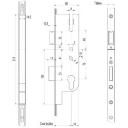 Gâche bois Ferco A9 FERCOMATIC jeu 4 mm droite
