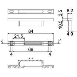 Gâche Silène DS2274 pour fermeture encastrée aluminium