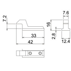 Gâche à enfiler réglable Silène DS2263 aluminium