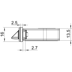 Crémone barillet ajustable Ferco 28/70 L1529 D980 butée gauche