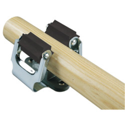 Porte-balai à pincement zingué avec rouleaux caoutchouc