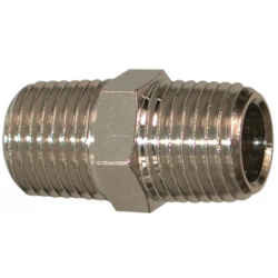 Raccord de jonction Mamelon A 1/4 M - 1/4 M en laiton nickelé cavalier par 1 Lacmé
