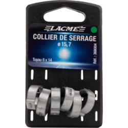 Collier de serrage Ø15,7 mm à une oreille acier zingué