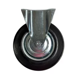 Roulette fixe Caujolle Ø 200 mm platine caoutchouc 180 kg