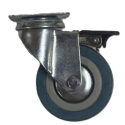 Roulette pivotante Caujolle à platine avec frein 50mm ou 80mm