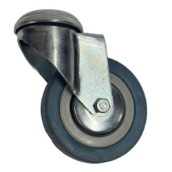 Roulette pivotante à œil Caujolle Ø50 et Ø75 mm caoutchouc anti-traces