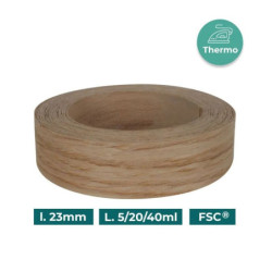 Bande de chant chêne véritable pré-encollée 23 mm