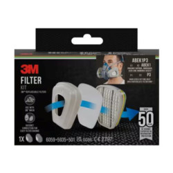 Kit filtres 3M ABEK1 P3 pour demi-masque série 6000