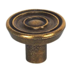 Bouton rond nervuré baroque bronze brillant Ø30 mm Cime