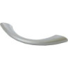 Poignée bombée fine avec insert pvc gris alu, L.129mm, l.10mm, P.30mm, entraxe 96mm Cime