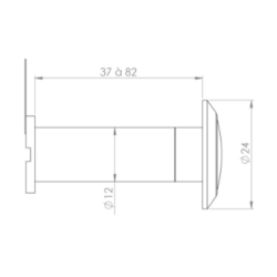 Judas optique 200° chromé pour porte 37 à 82 mm Cime