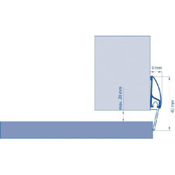 Bas de porte Inox à lèvre Ellen 100 cm