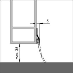 Bas de porte de garage ADS-GL Ellen 250 cm à bavette