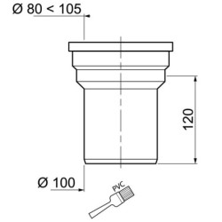 Manchon droit WC Wirquin Ø100 mm à coller