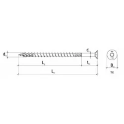 Vis bois Klimas KLMKMWHT-30030-B – Tête fraisée anti-fendage – Acier zingué
