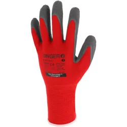 Gant latex polyamide dos aéré rouge Singer x10