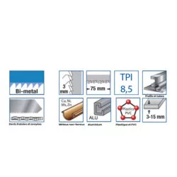 Lames scie sauteuse T127DF – Izar 020 – Découpe souple métal et plastique