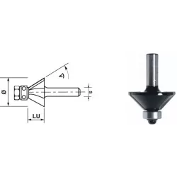 Mèche à chanfreiner 30° et 45° Ø32 mm queue 8 mm – Leman