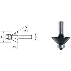 Mèche à chanfreiner 30° et 45° Ø32 mm queue 8 mm – Leman