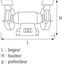 Touret à meuler TM 150 Sidamo Ø150 x 25 x 32 mm - 230V monophasé Grain A 36 R / AA 60 M