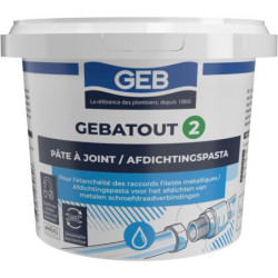 Pâte à joint GEBATOUT tube 250g pour raccords filetés métalliques