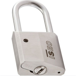 Cadenas ISEO GERA pour demi-cylindre européen laiton nickelé anse inox