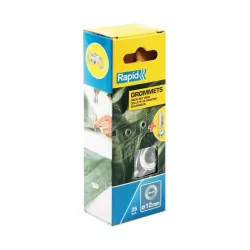 Œillets de renfort Rapid acier Ø10 et Ø12 mm – Boîte 25 pcs