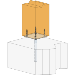 Pied de poteau simple platine à sceller Simpson 70 x 70 x 4 mm